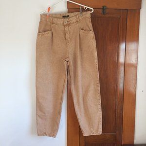Brown stone wash jeans - Size 8 - 100% cotton